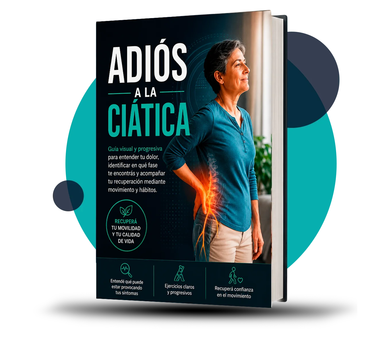 Mockup del ebook Adiós a la Ciática